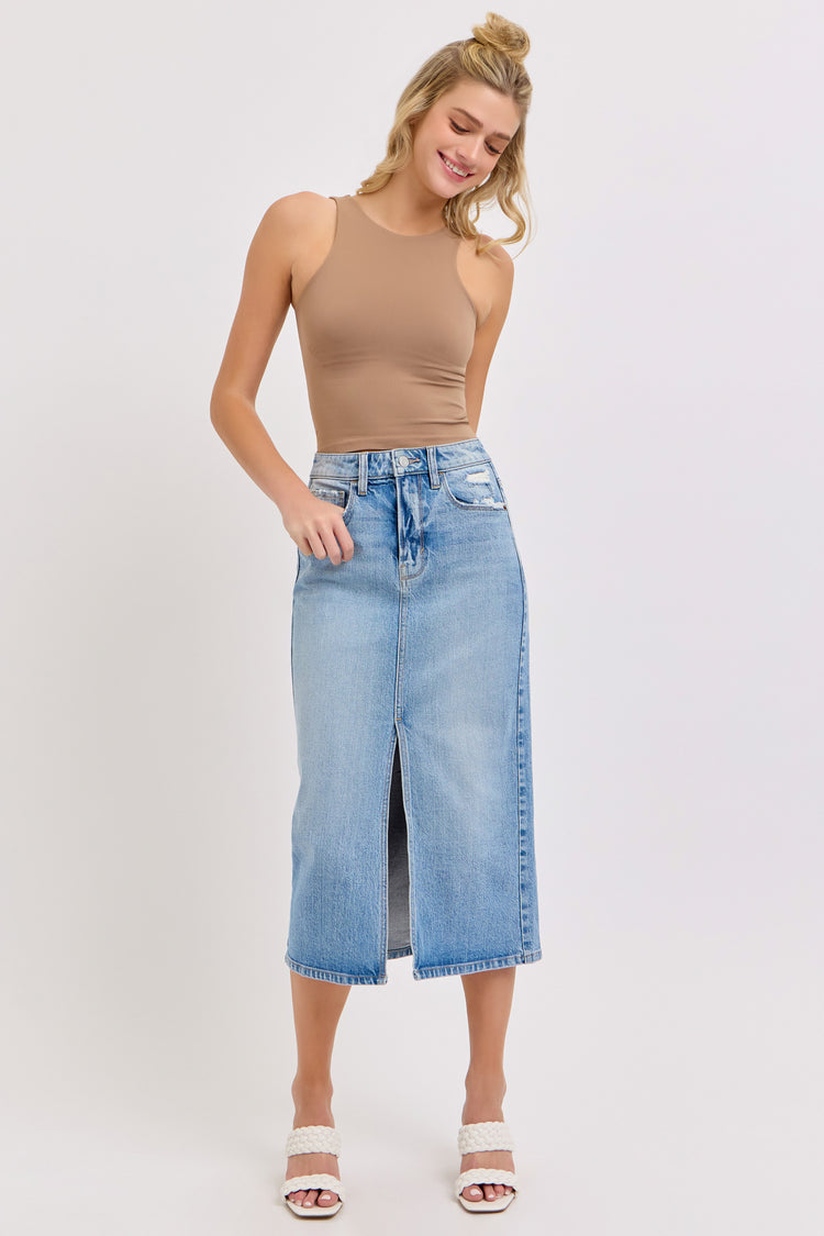 Denim Midi Skirt