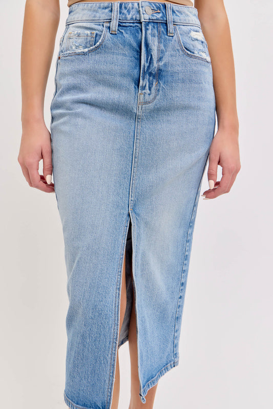 Denim Midi Skirt