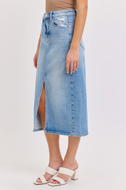 Denim Midi Skirt