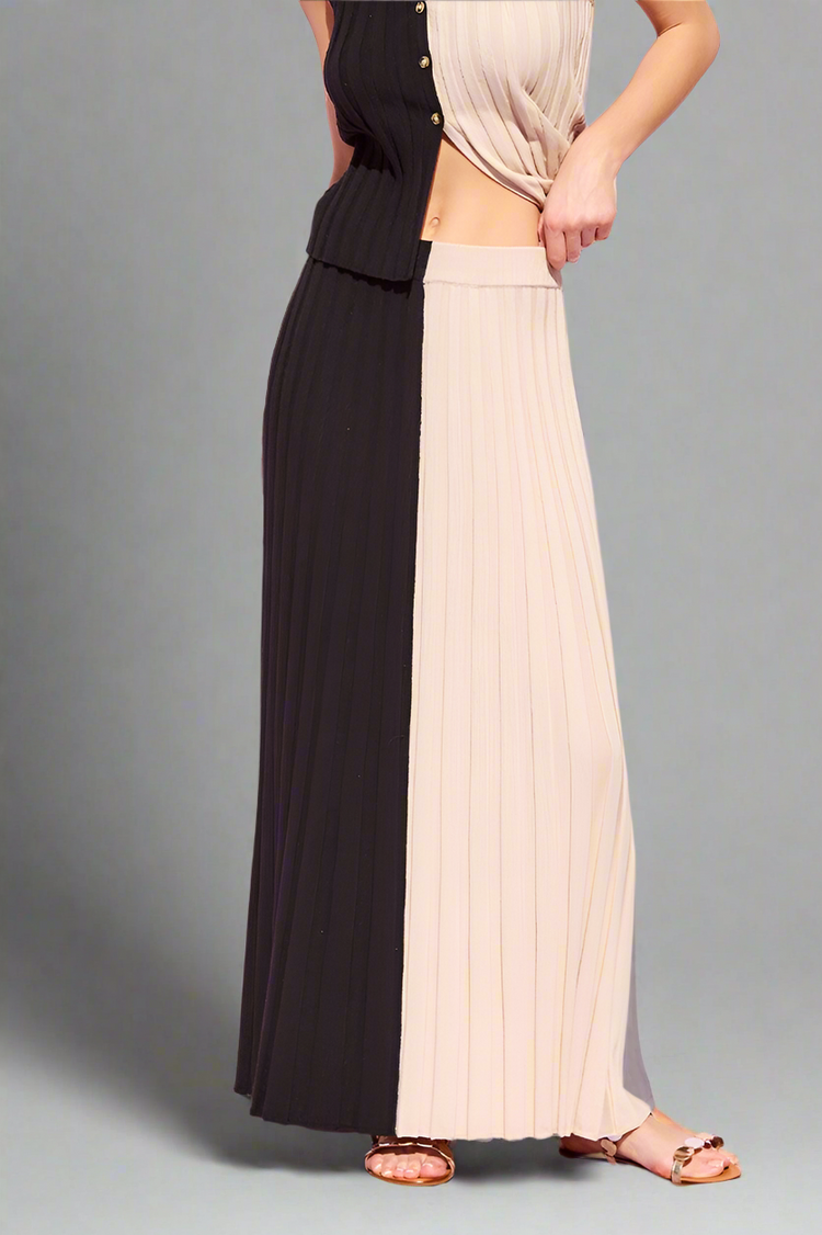 Two Tone Ribbed Maxi Set