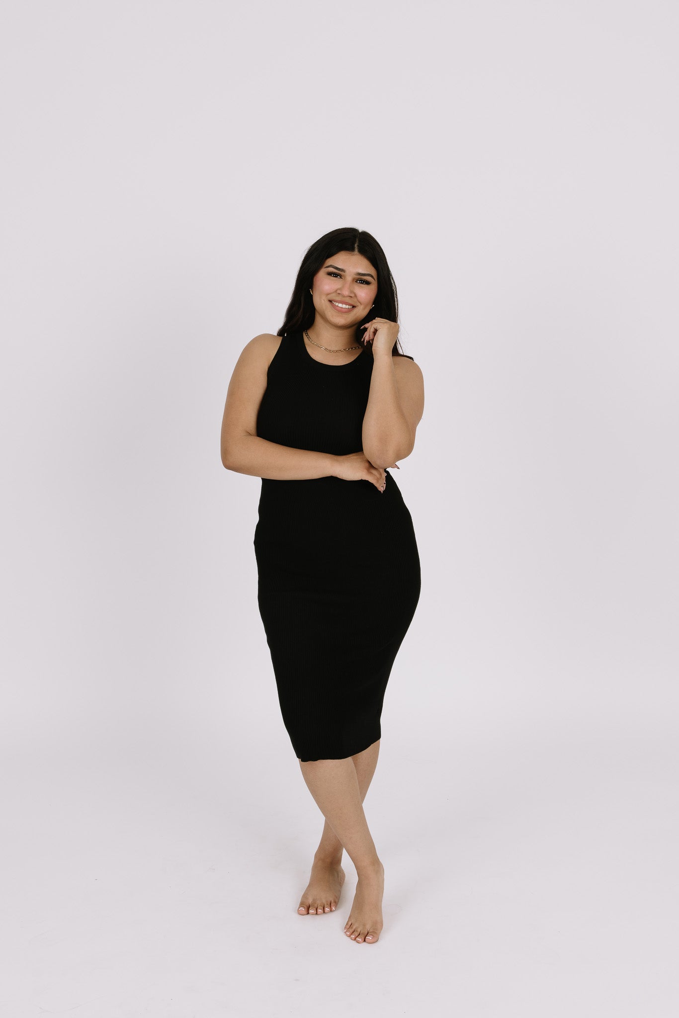 flattering black dress Allure Dress M / Blue