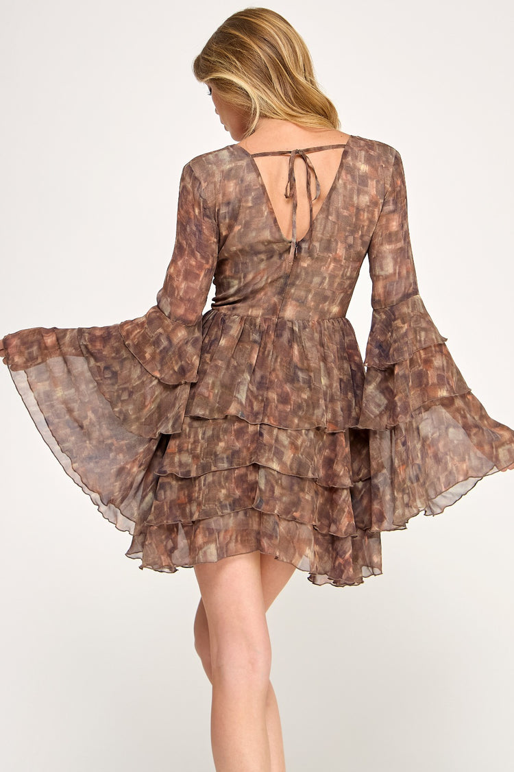 Autumn Leaf Ruffle Dress