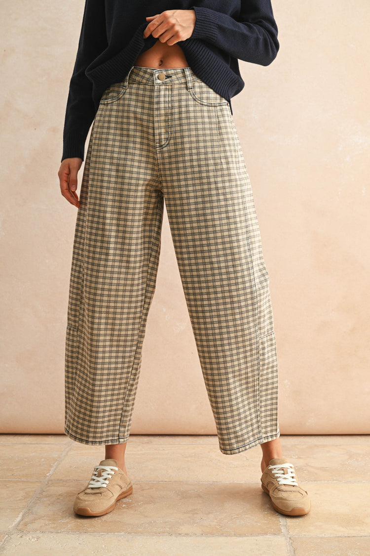 Plaid Haven Barrel Pants