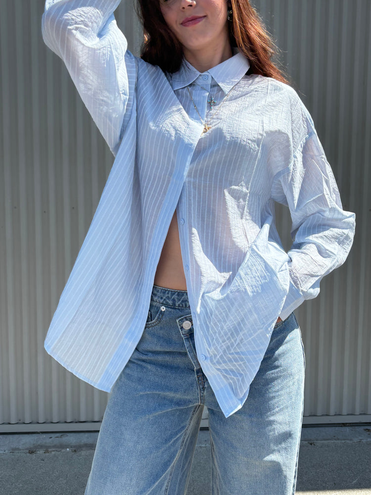 Blue Button-Up