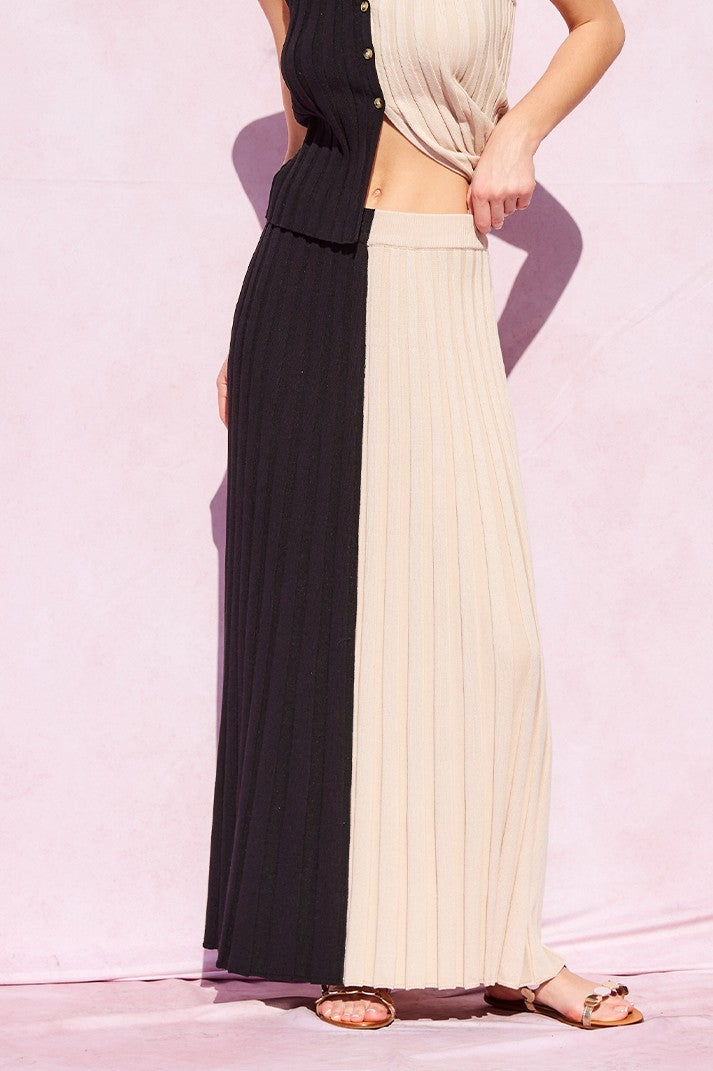 Two Tone Ribbed Maxi Set