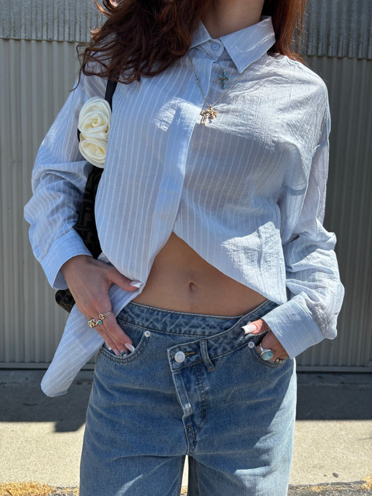 Blue Button-Up