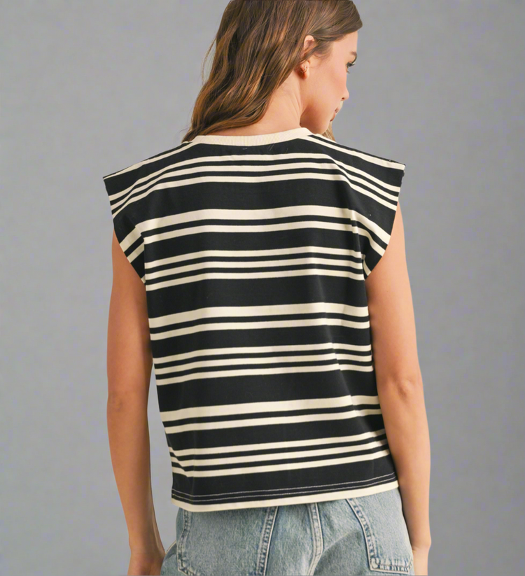 Frostline Striped Mock Top