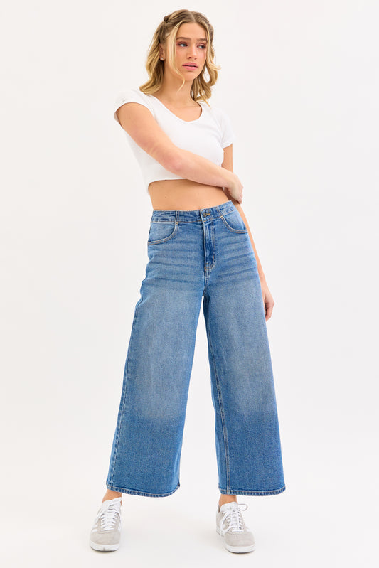 Tie-Back Wide-Leg Jeans