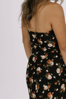 Black floral dress on girl