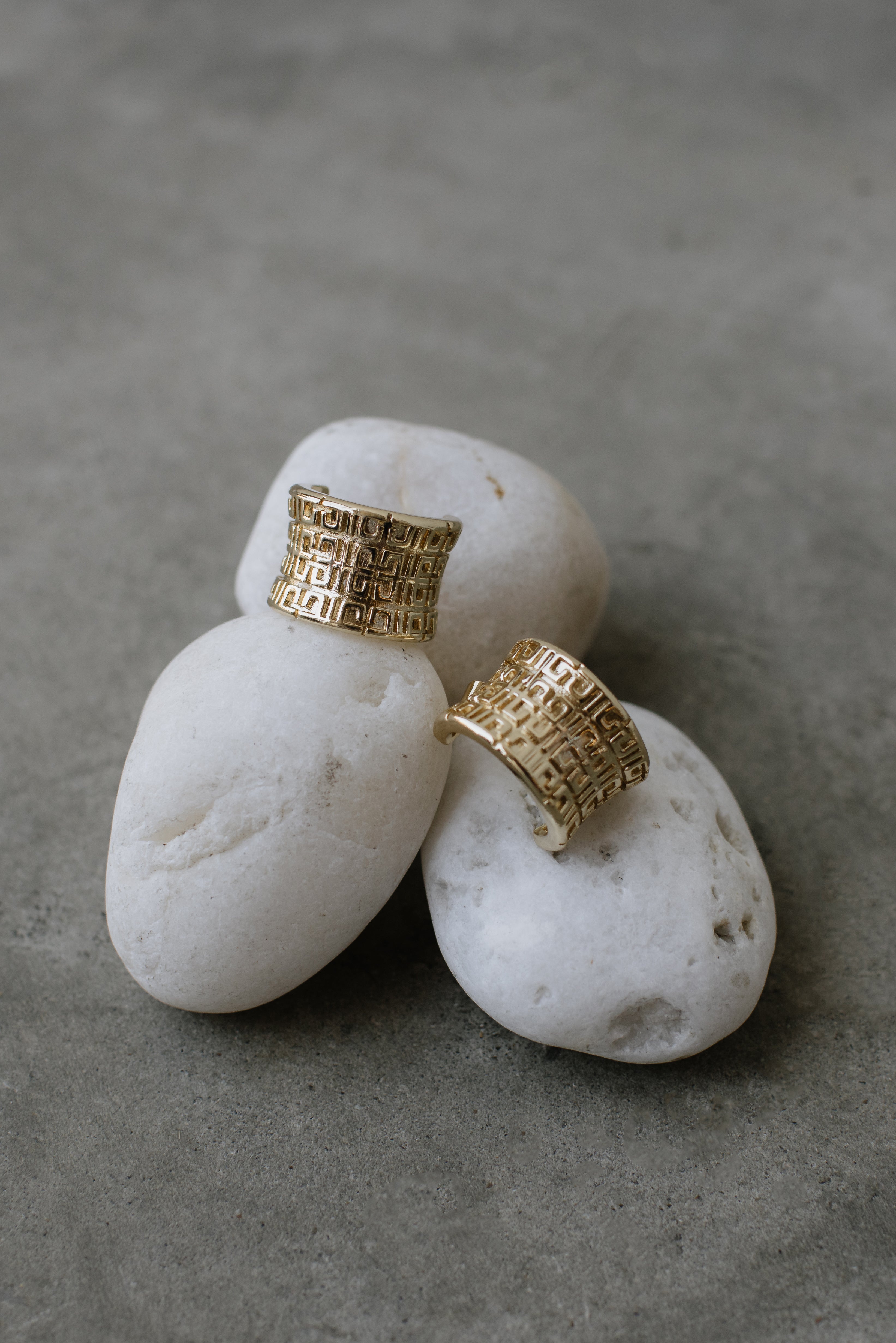 Golden Maze Cuff Earrings