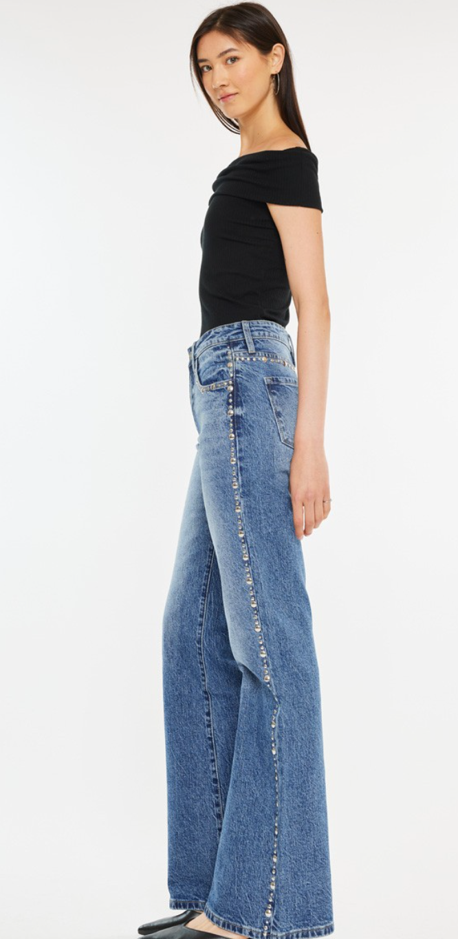 Flare Studded Jeans