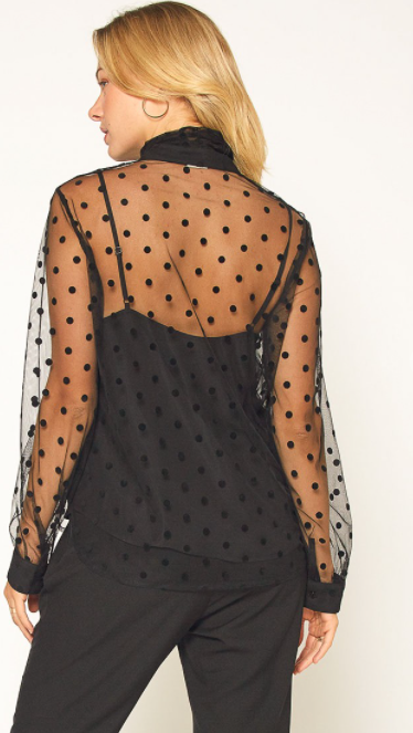 
                
                    Load image into Gallery viewer, Polka Sheer Blouse
                
            