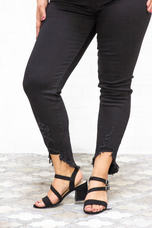 
                
                    Load image into Gallery viewer, Honey Black Skinny Distressed Jeans
                
            