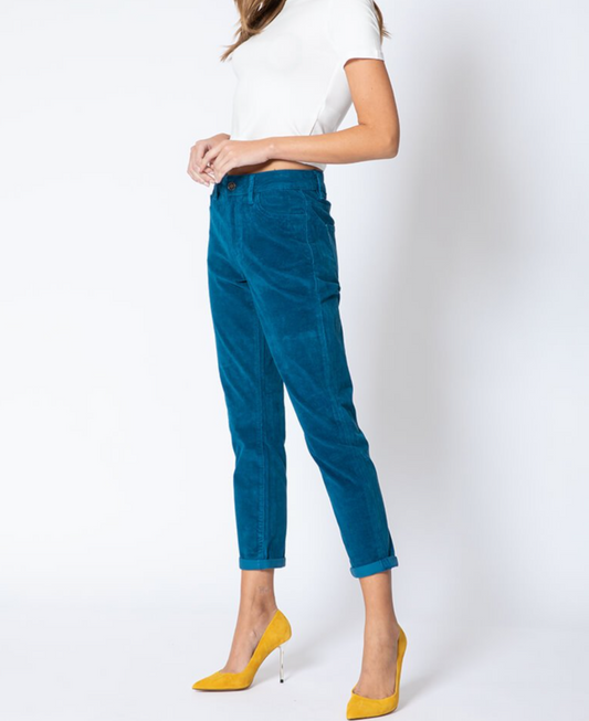 Emily Aqua Blue Corduroy Pants