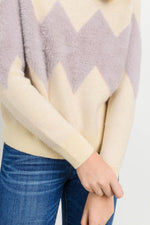 Charlotte Sweater Lavender Chevron Stripe